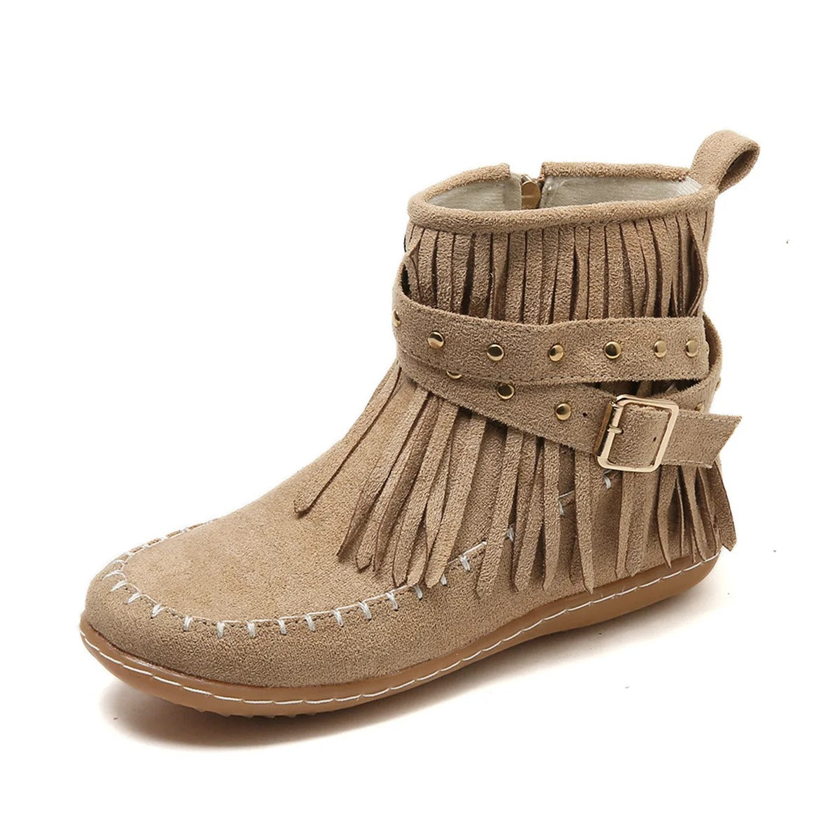 LM | Boho fringed moccasin boots
