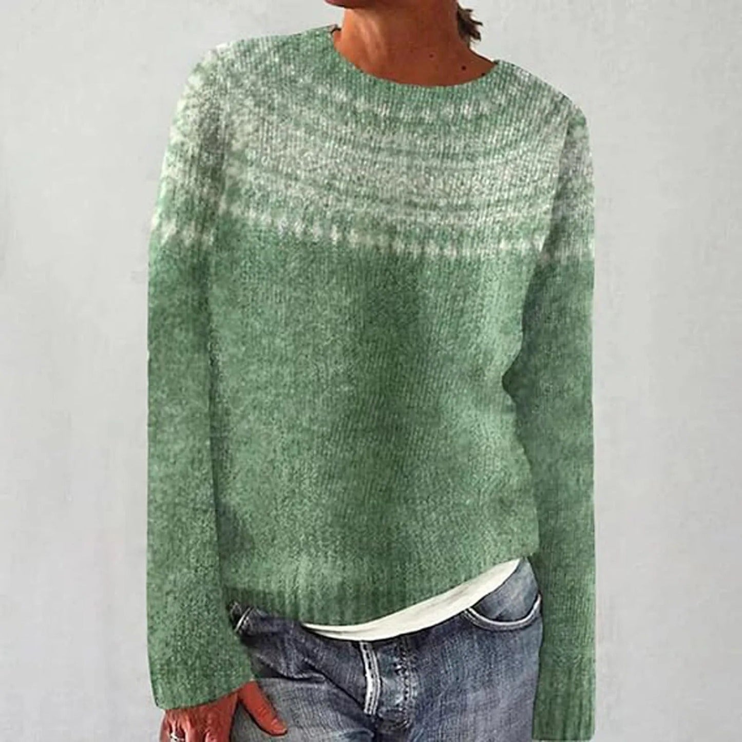 LM | Colorblock knitted sweater with striped sleeves