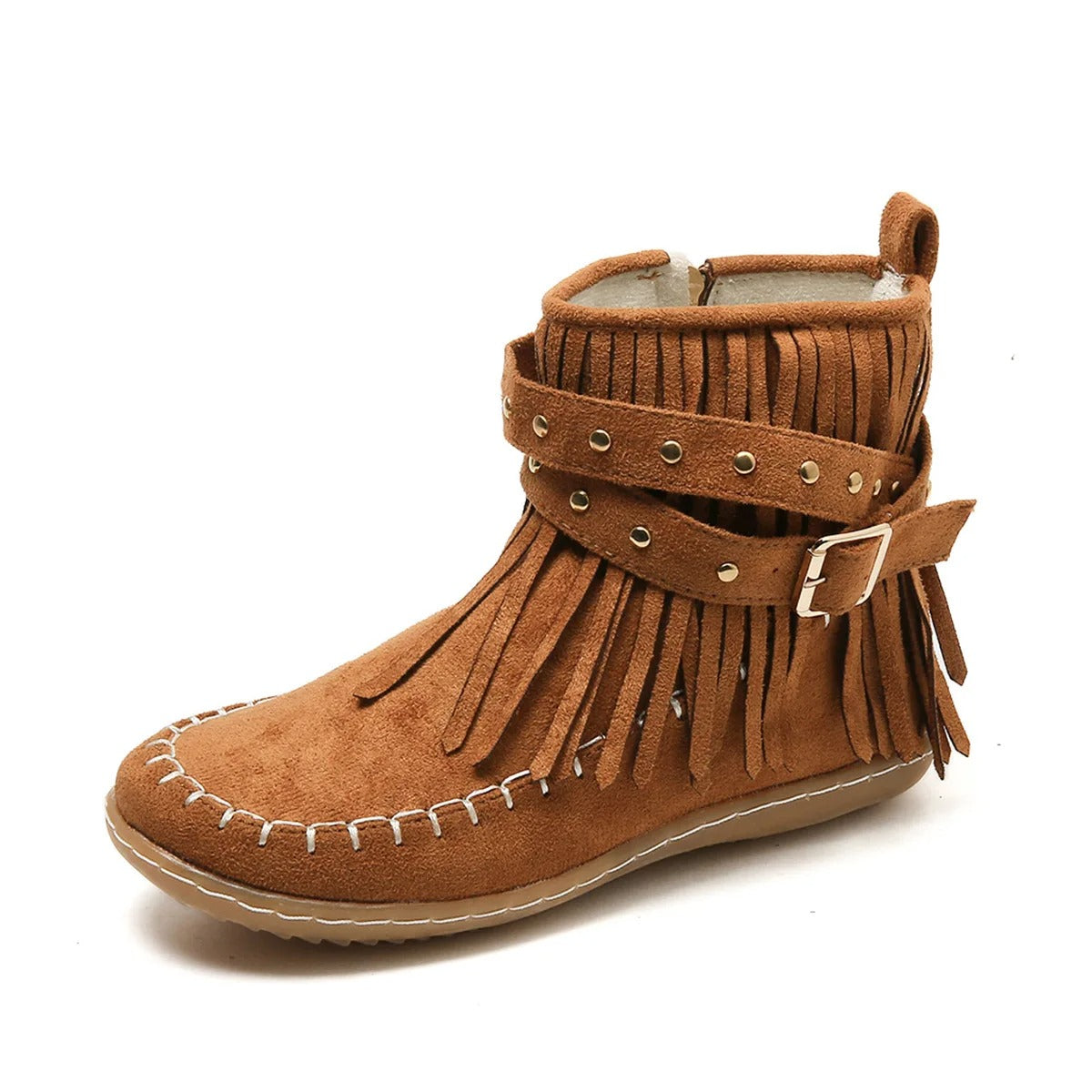 LM | Boho fringed moccasin boots