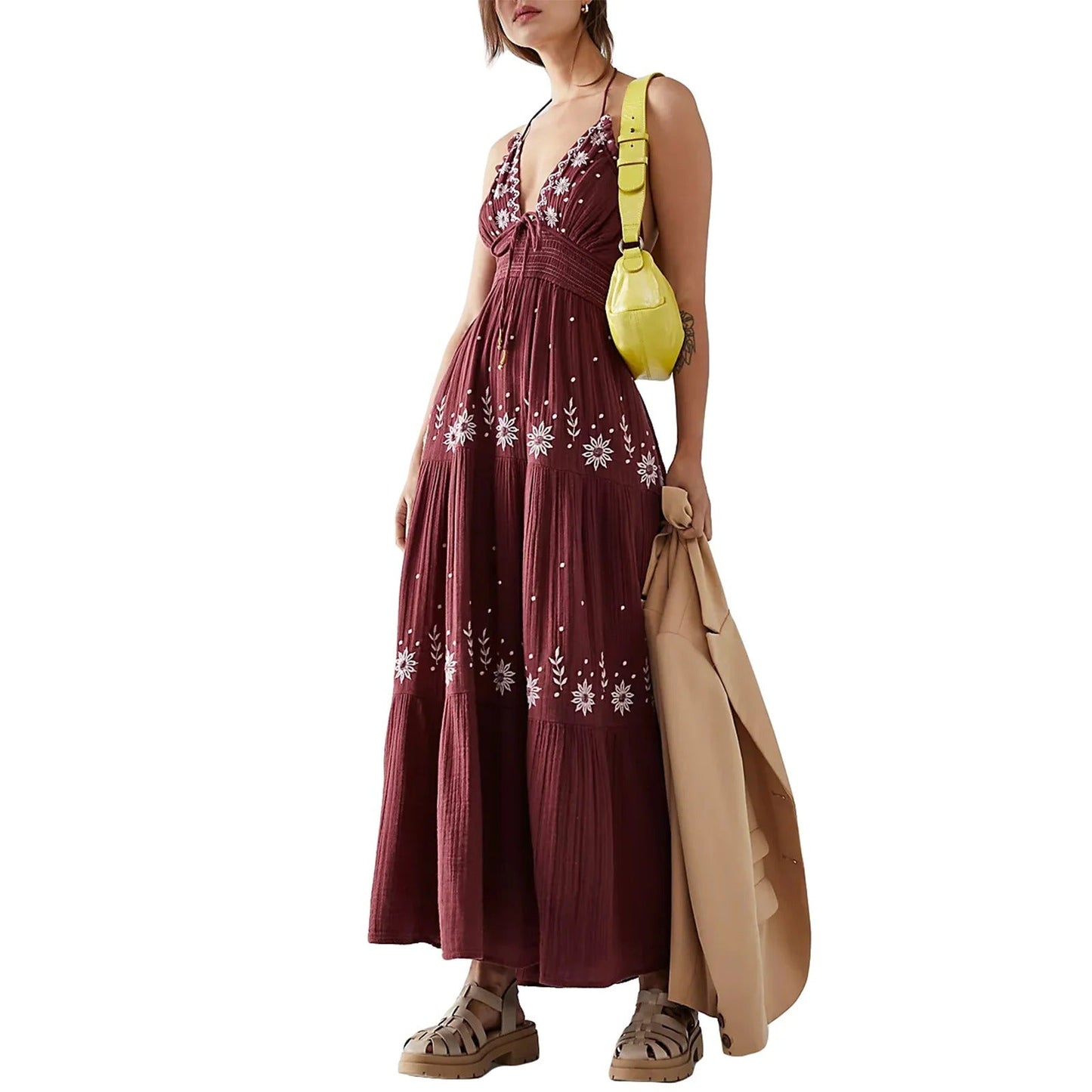 LM | Bohème embroidered maxi dress