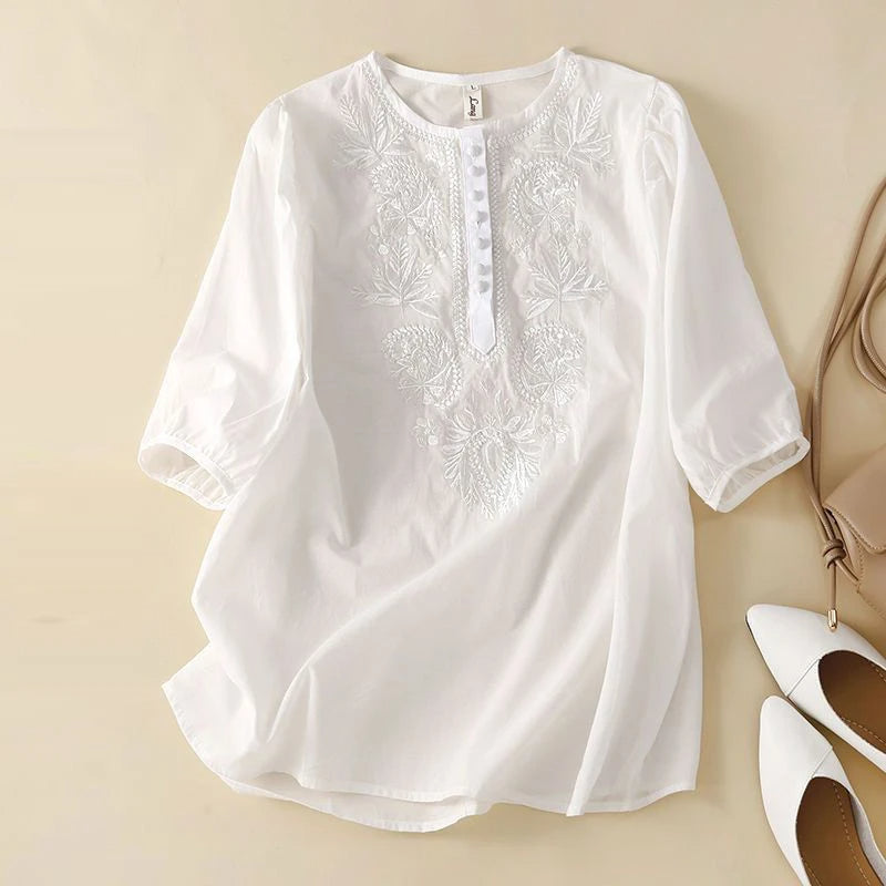 LD | Elegante blouse met borduursel