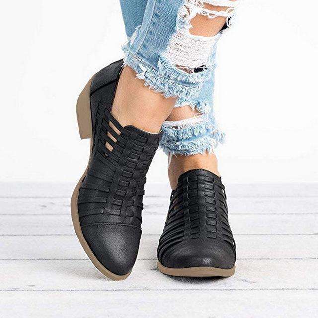 LD | Lage Hak Schoenen Dikke Hak Ritssandalen