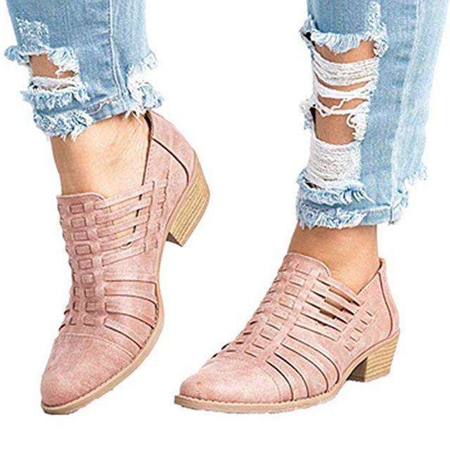 LD | Lage Hak Schoenen Dikke Hak Ritssandalen