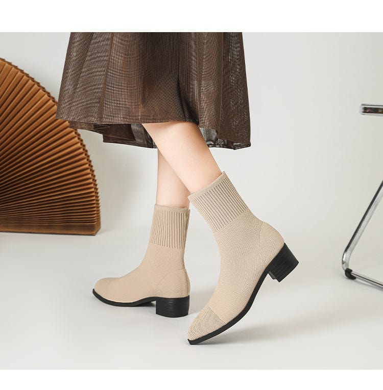 LM | Non-slip knitted boots with rubber sole 2024