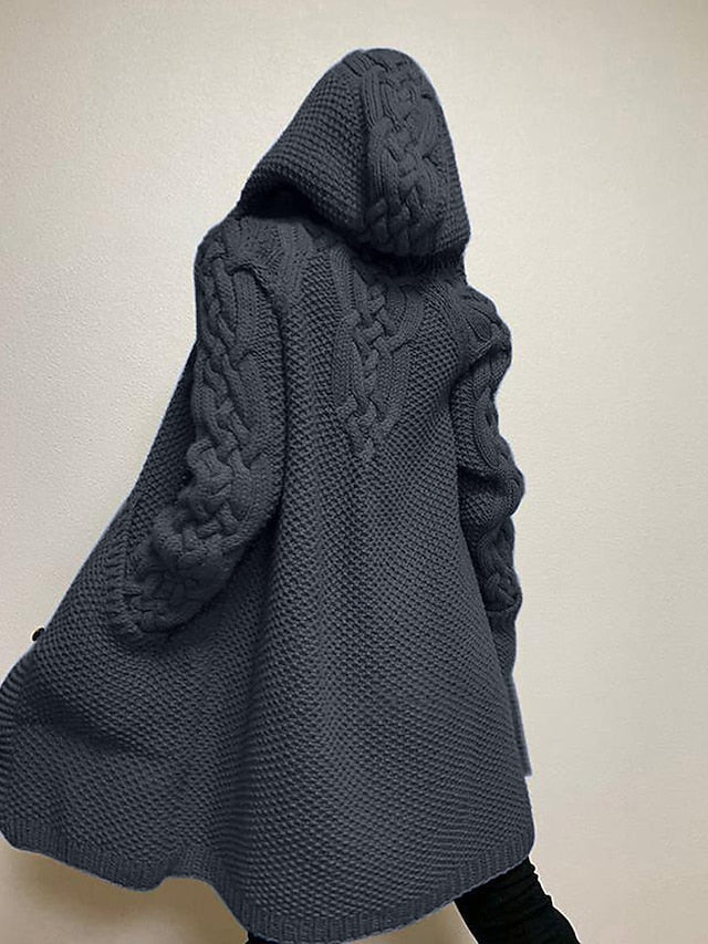 TS | Cardigan with hood in chunky knit
