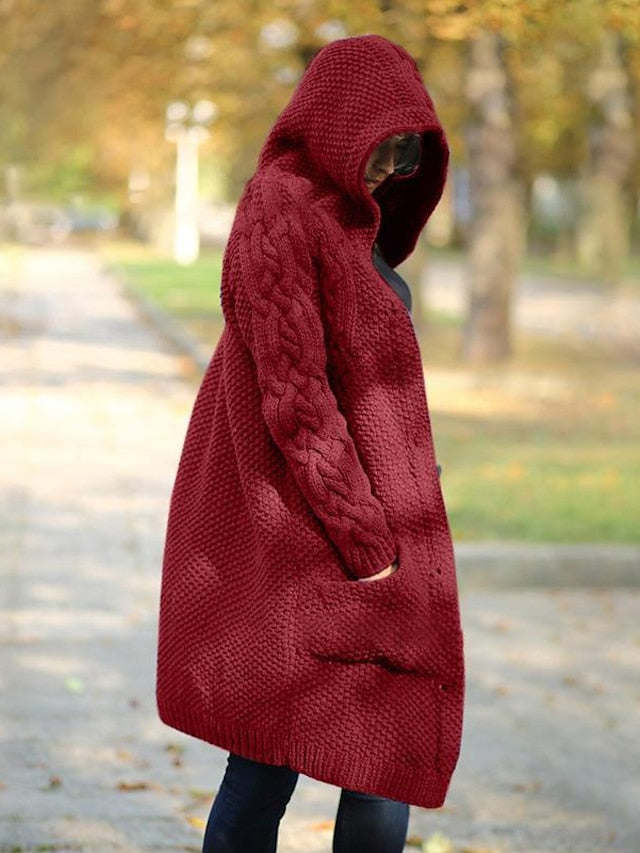 TS | Cardigan with hood in chunky knit