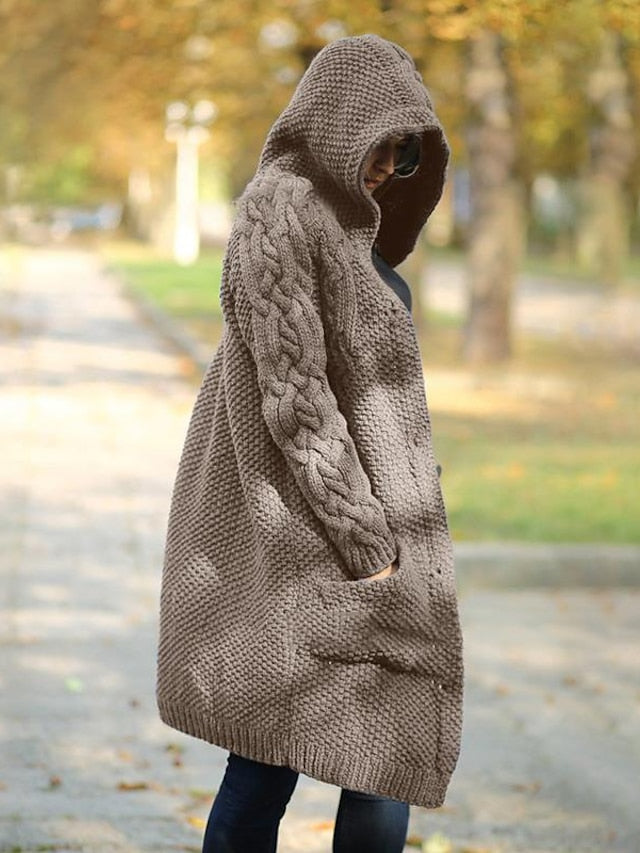 TS | Cardigan with hood in chunky knit