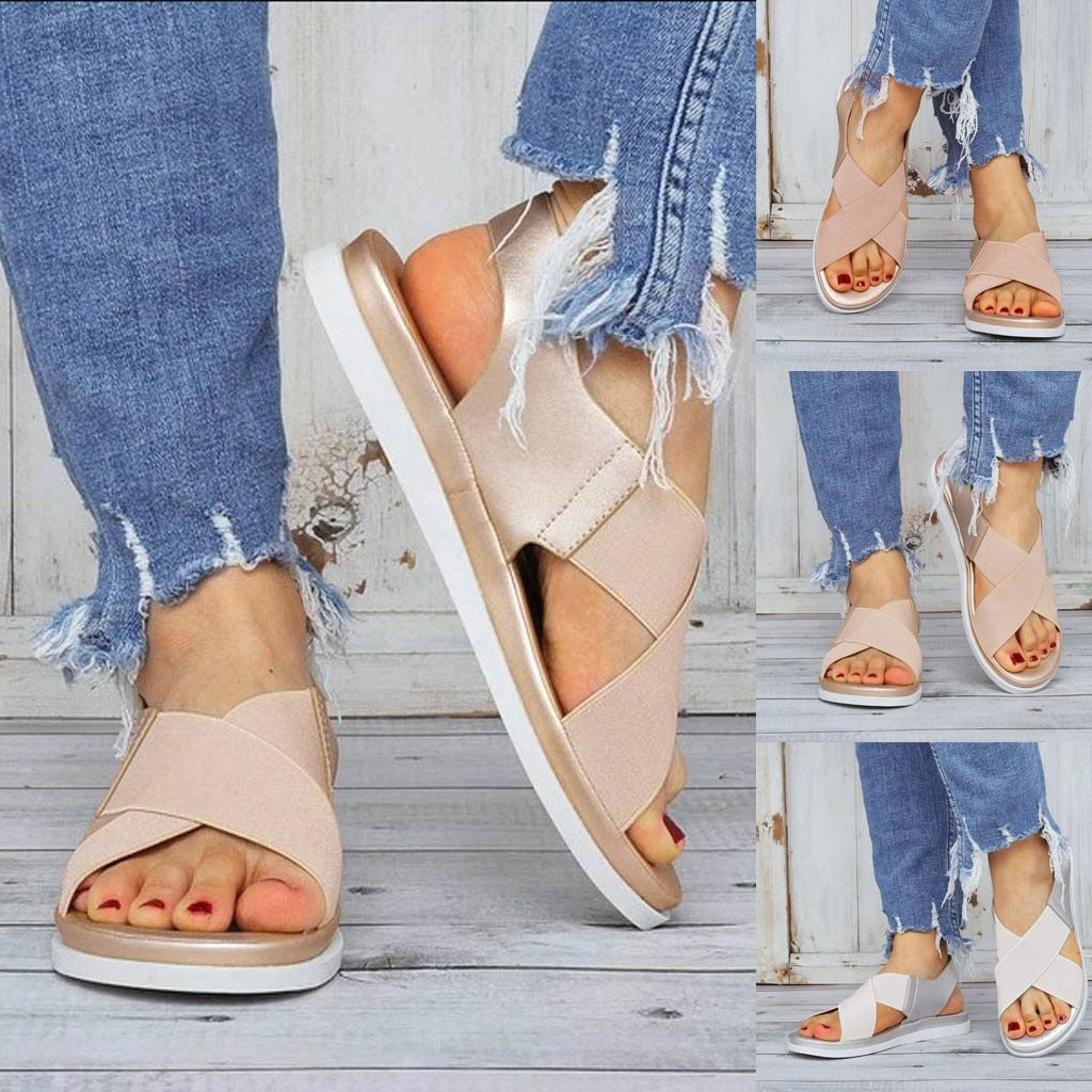 LD | Comfortabele minimalistische platte sandalen