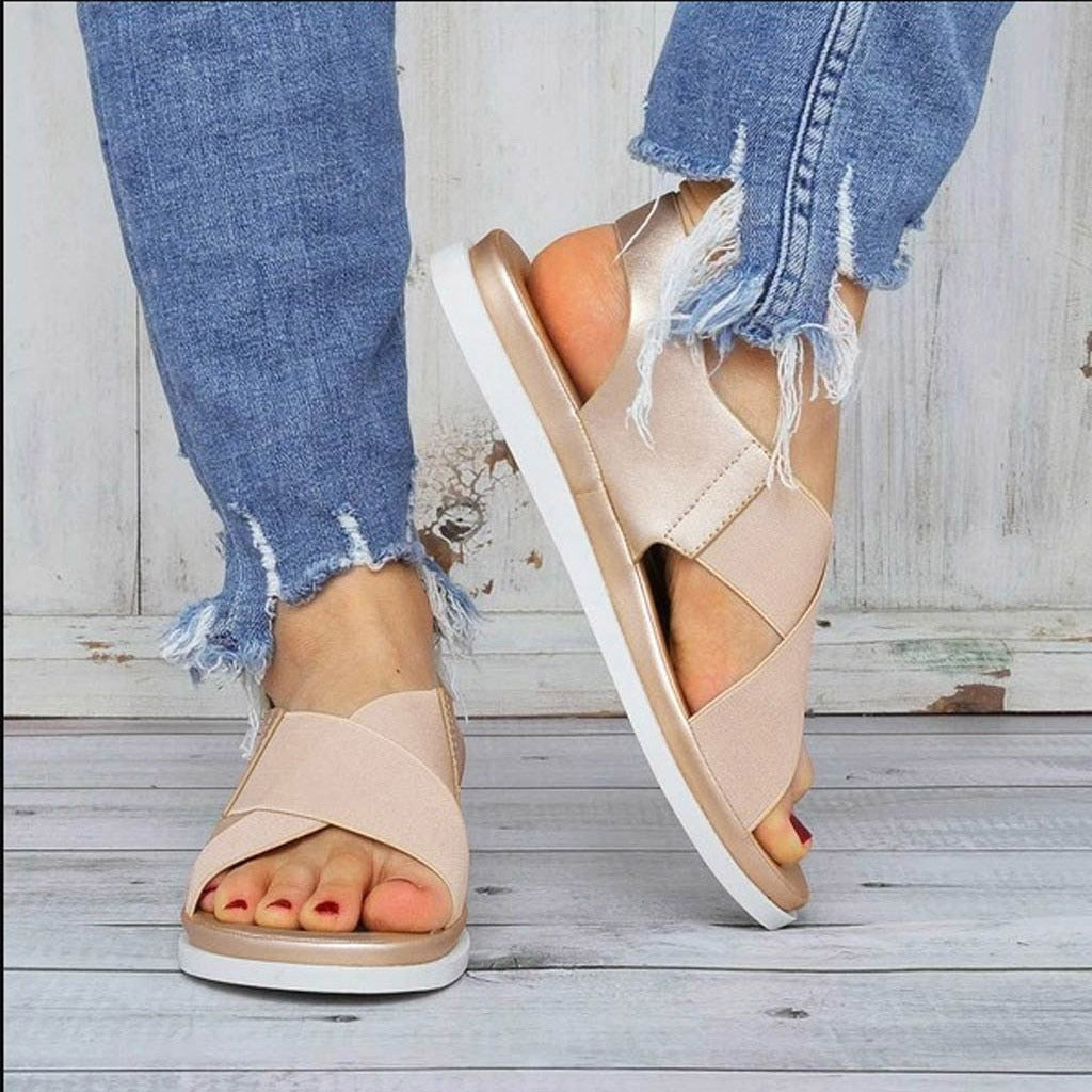 LD | Comfortabele minimalistische platte sandalen