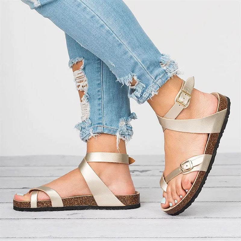 LD | Leren Platte Sandalen