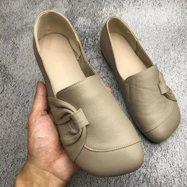 TS | Soft leather loafers with knot detail