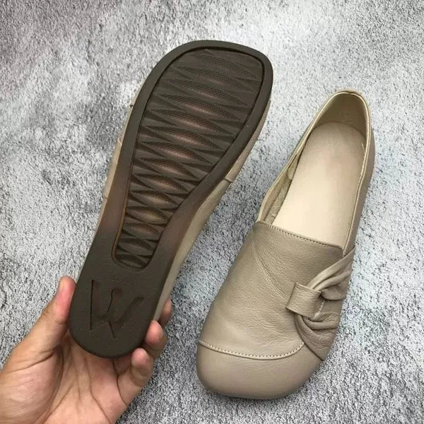 TS | Soft leather loafers with knot detail