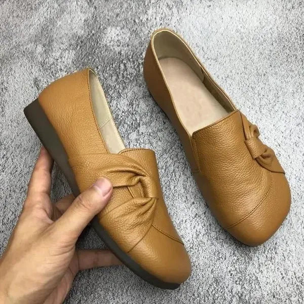 TS | Soft leather loafers with knot detail