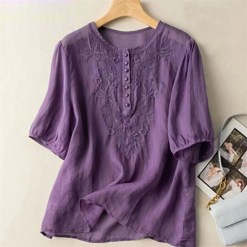 LD | Elegante blouse met borduursel