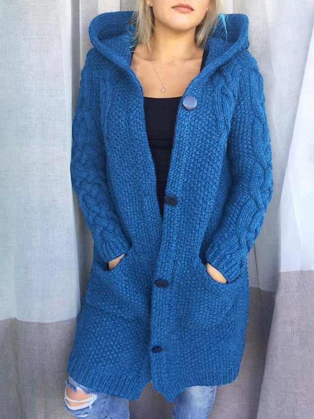 TS | Cardigan with hood in chunky knit