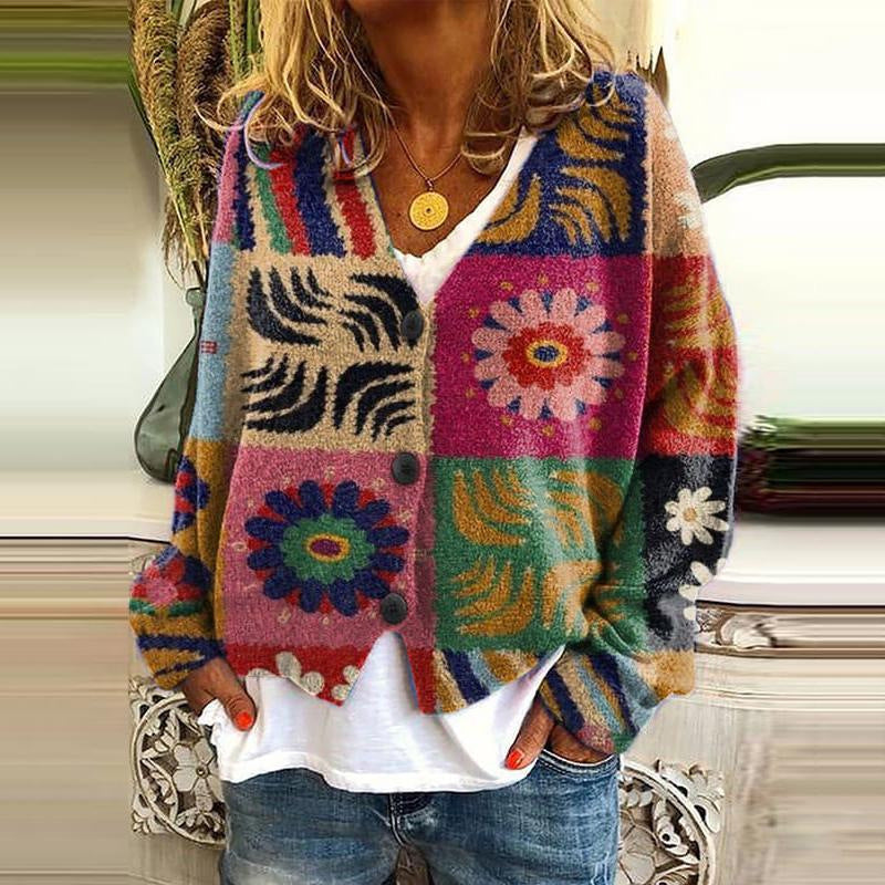 TS | Printed cardigan with button placket