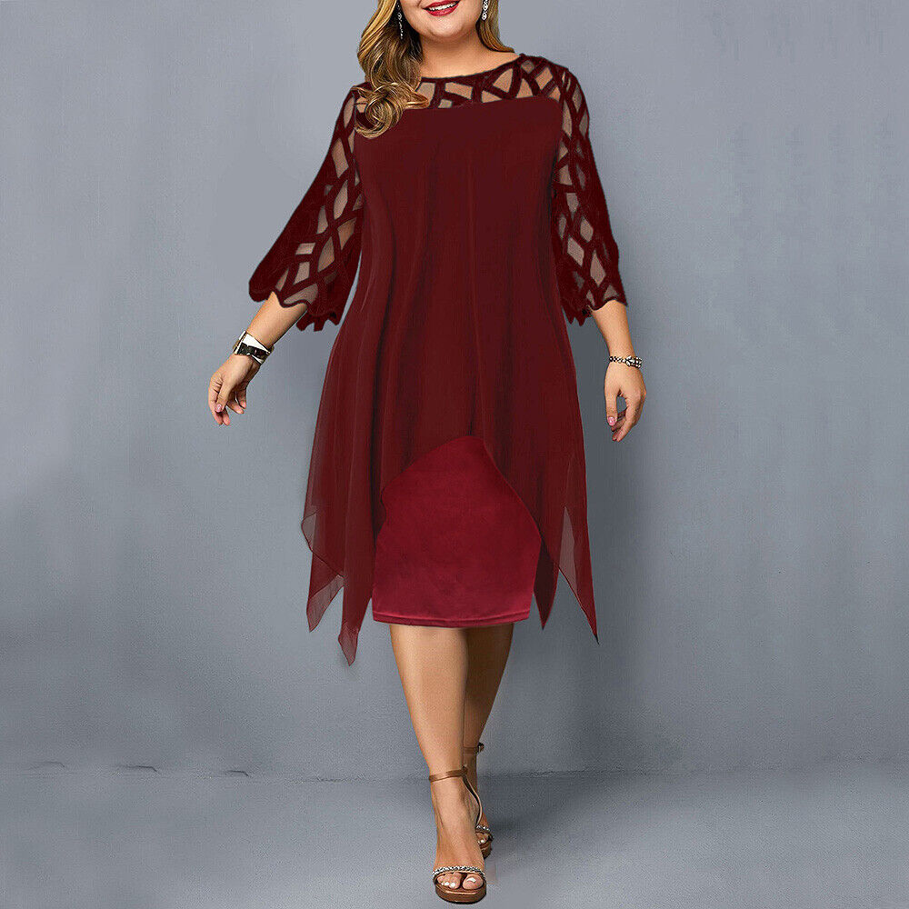 LM | Elegant midi dress in plus sizes