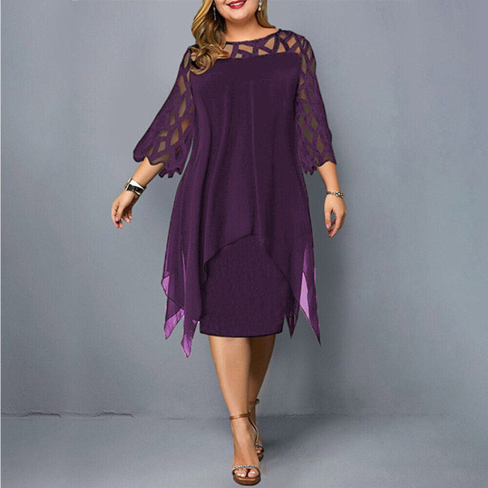 LM | Elegant midi dress in plus sizes
