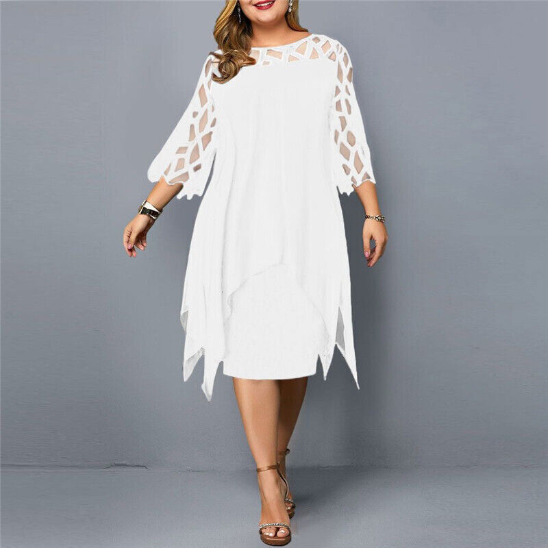 LM | Elegant midi dress in plus sizes