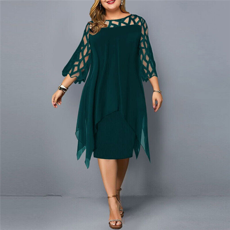 LM | Elegant midi dress in plus sizes