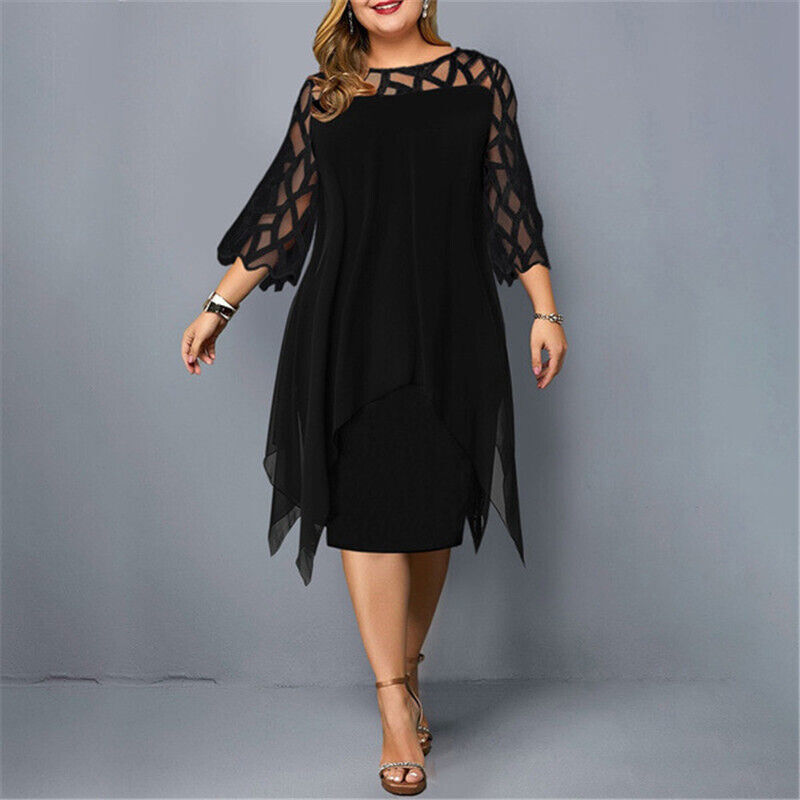 LM | Elegant midi dress in plus sizes
