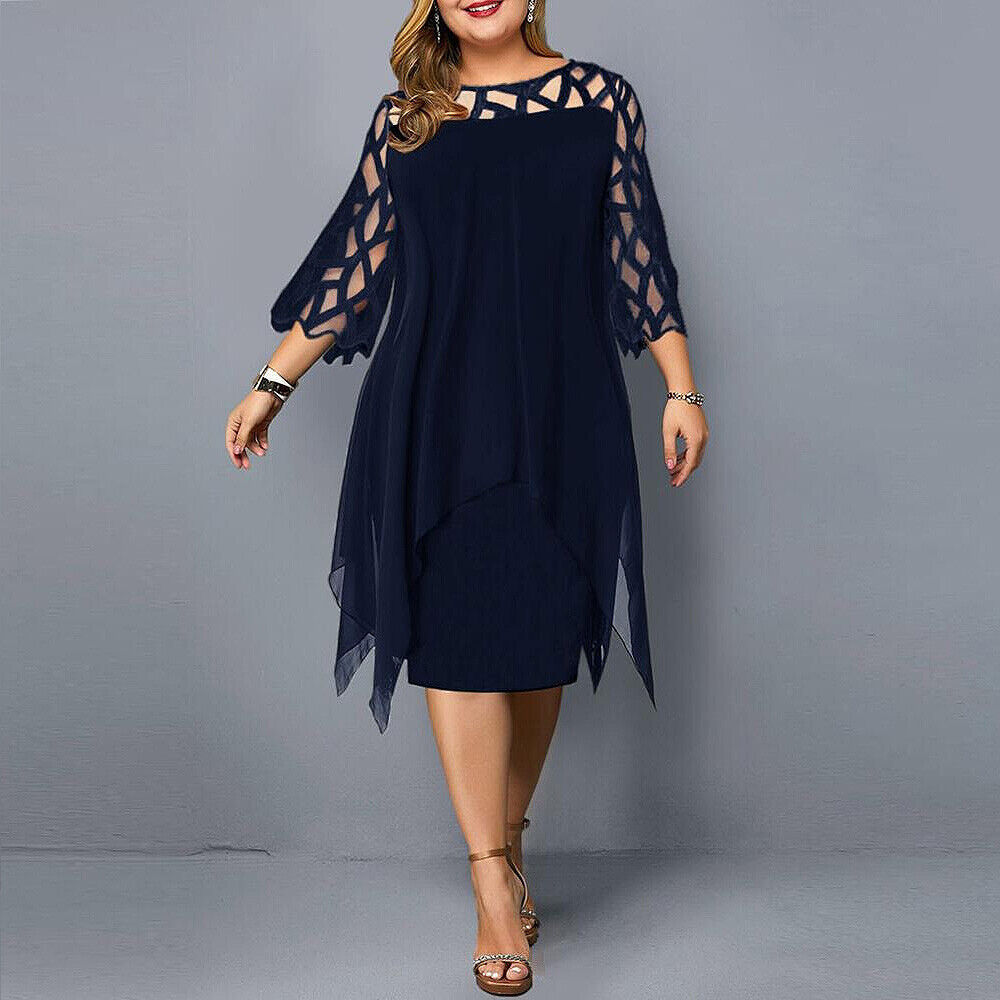 LM | Elegant midi dress in plus sizes