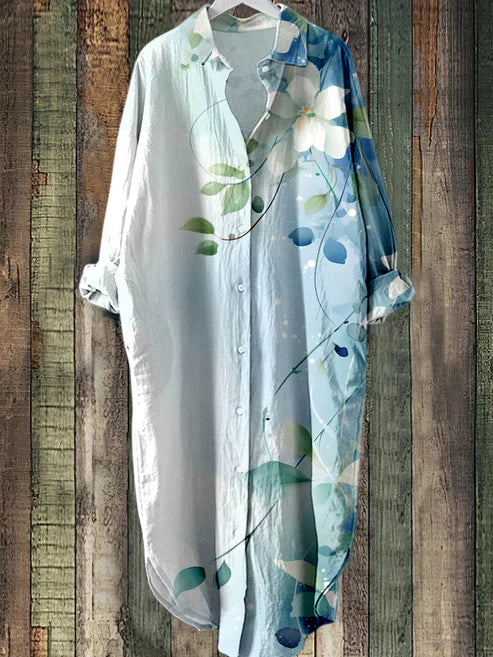 TS | Buttoned midi dress with floral print