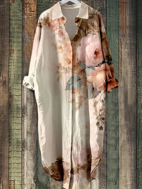 TS | Buttoned midi dress with floral print