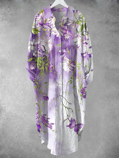 TS | Buttoned midi dress with floral print