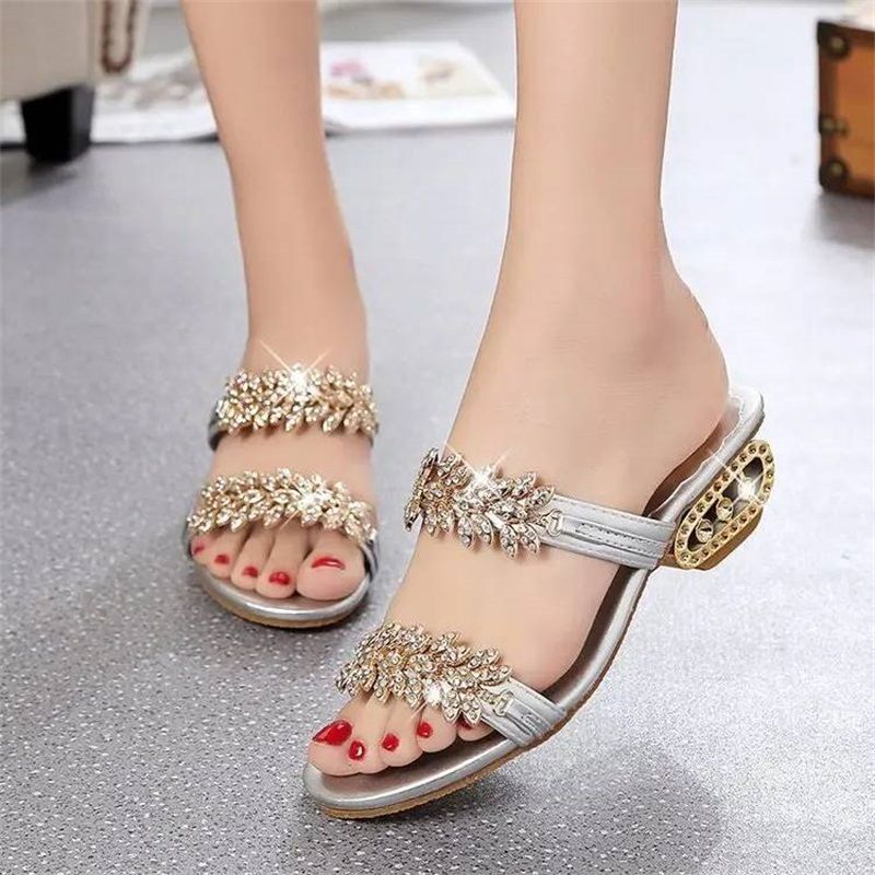 LD | Vrouwen Hakken Glimmende Sandalen