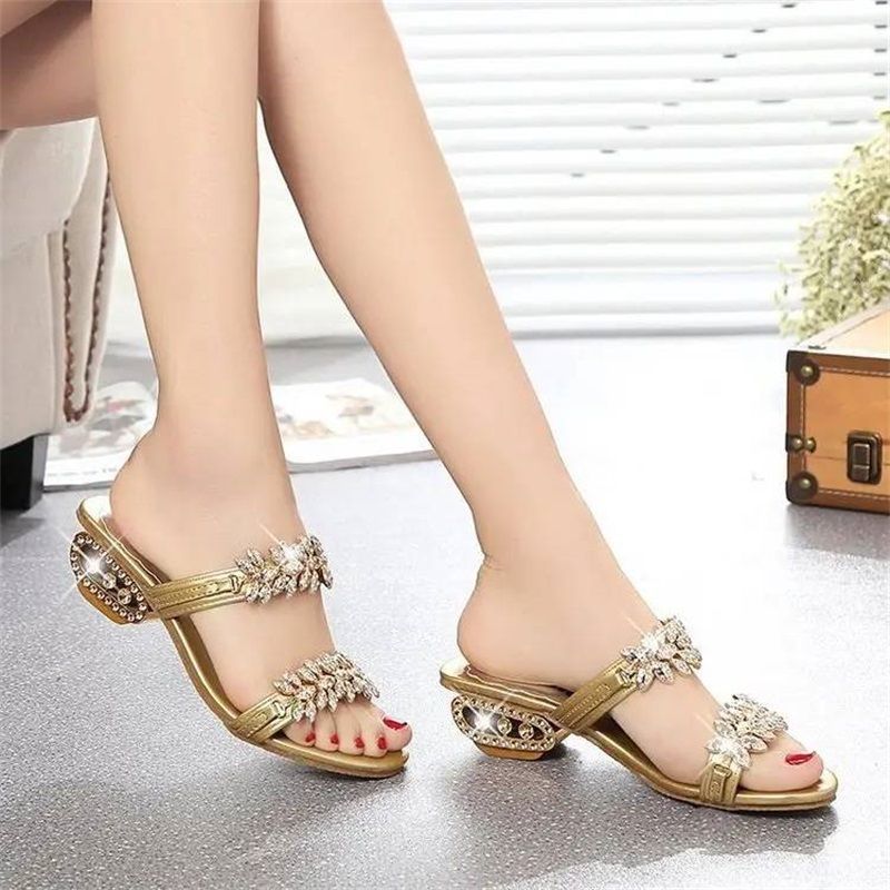 LD | Vrouwen Hakken Glimmende Sandalen