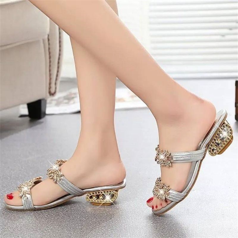 LD | Vrouwen Hakken Glimmende Sandalen