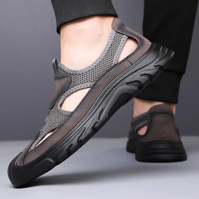 LD | sandalen van netleer voor heren