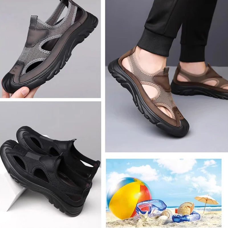 LD | sandalen van netleer voor heren