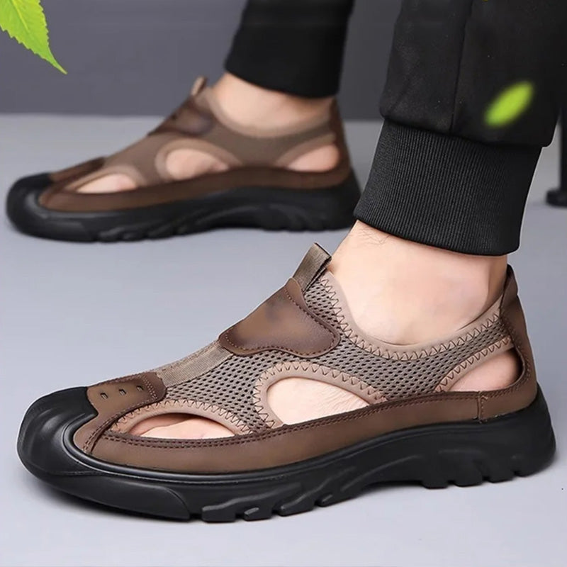 LD | sandalen van netleer voor heren