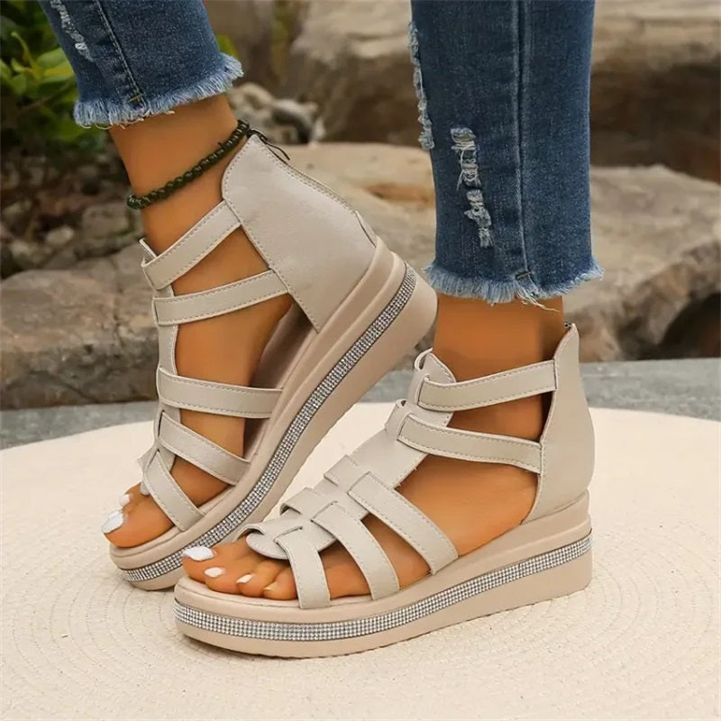 LD | sandalen met bergkristallen rand