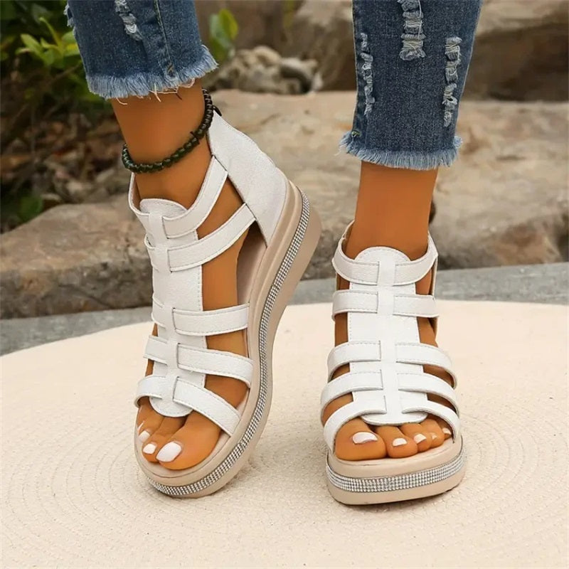 LD | sandalen met bergkristallen rand