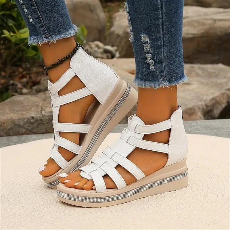 LD | sandalen met bergkristallen rand