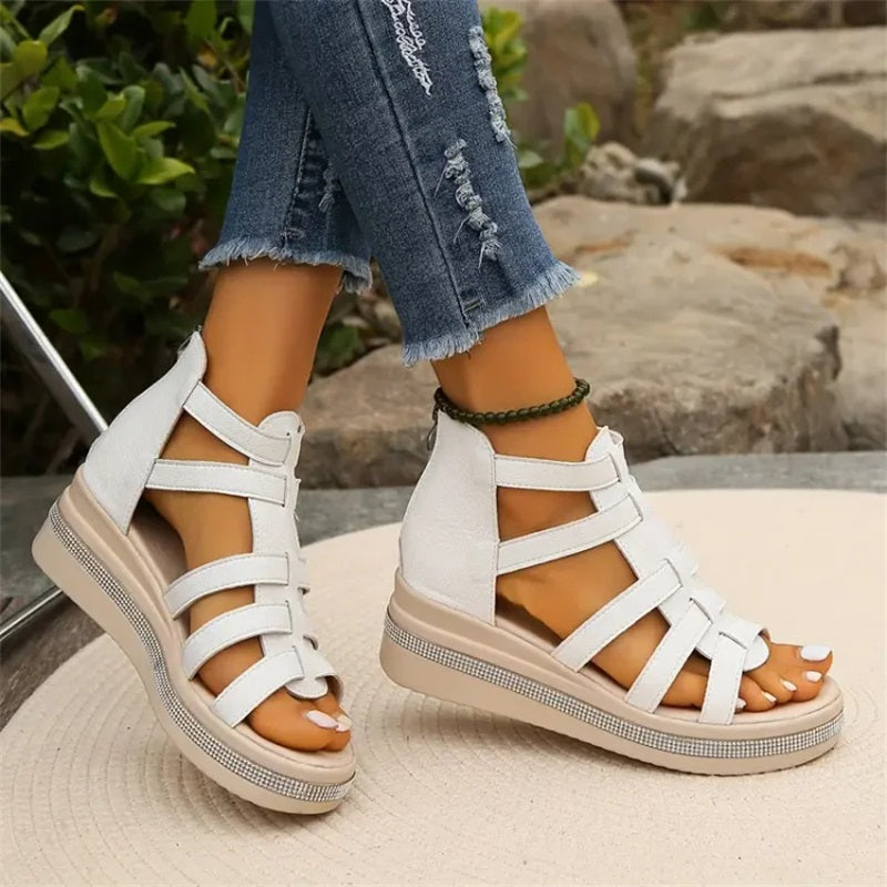 LD | sandalen met bergkristallen rand