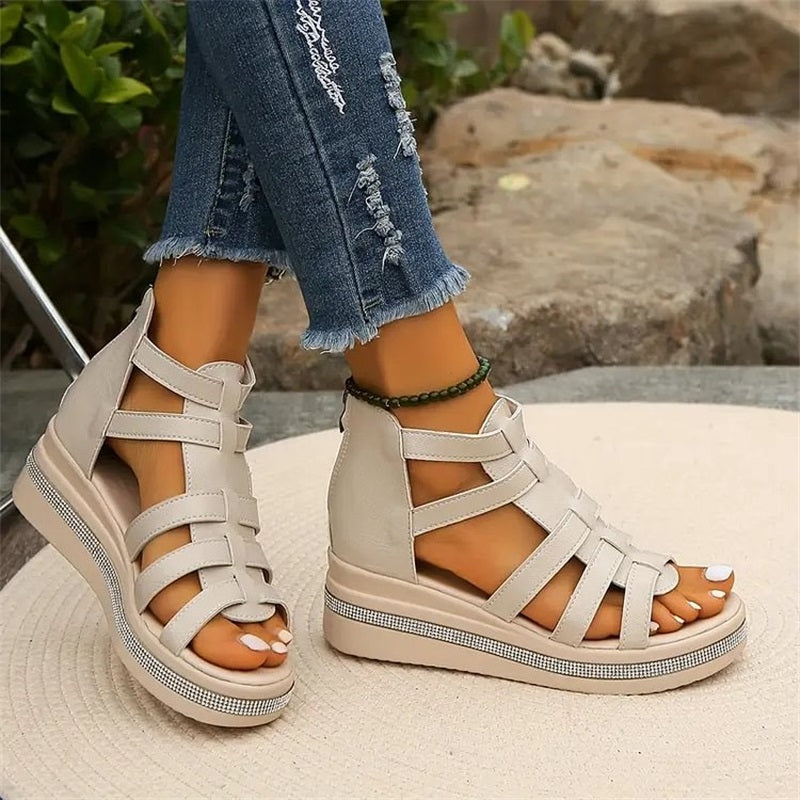 LD | sandalen met bergkristallen rand