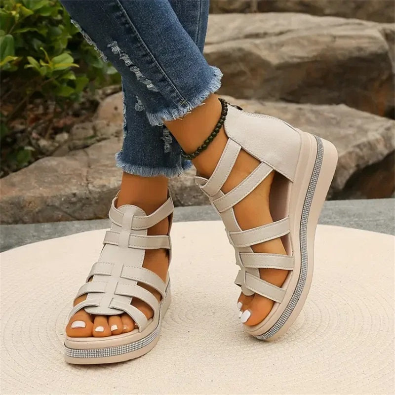 LD | sandalen met bergkristallen rand