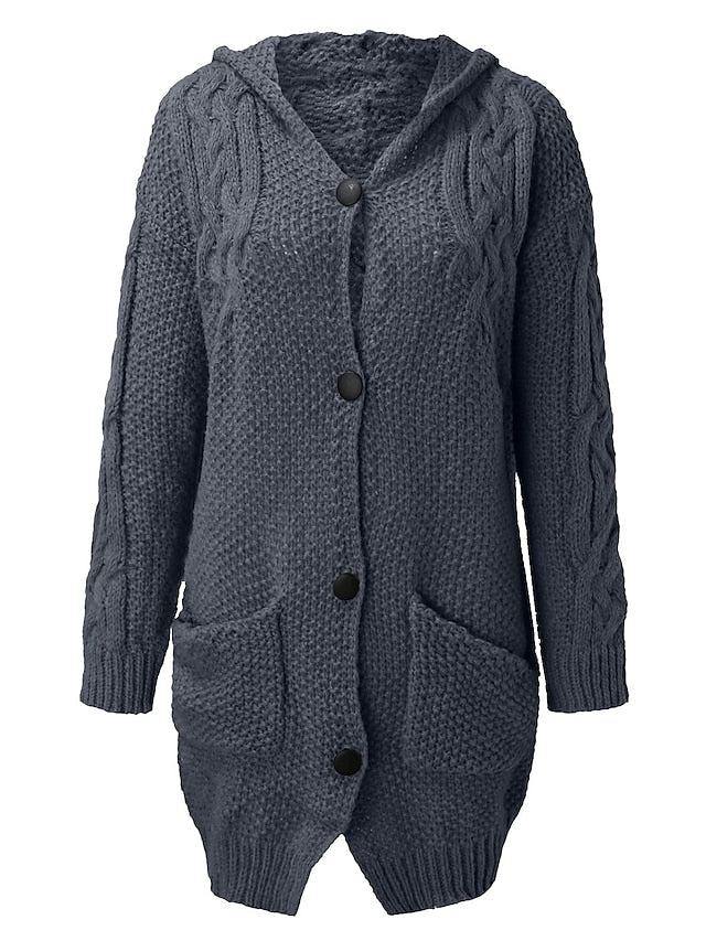 TS | Cardigan with hood in chunky knit