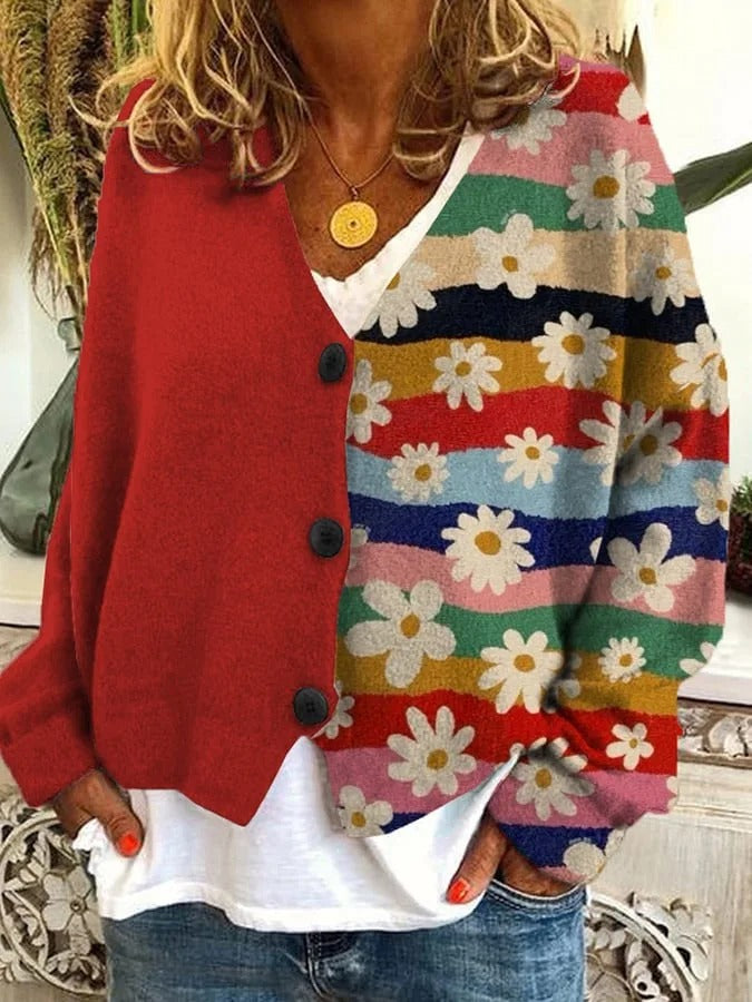 LM | Boho patchwork cardigan with flowers