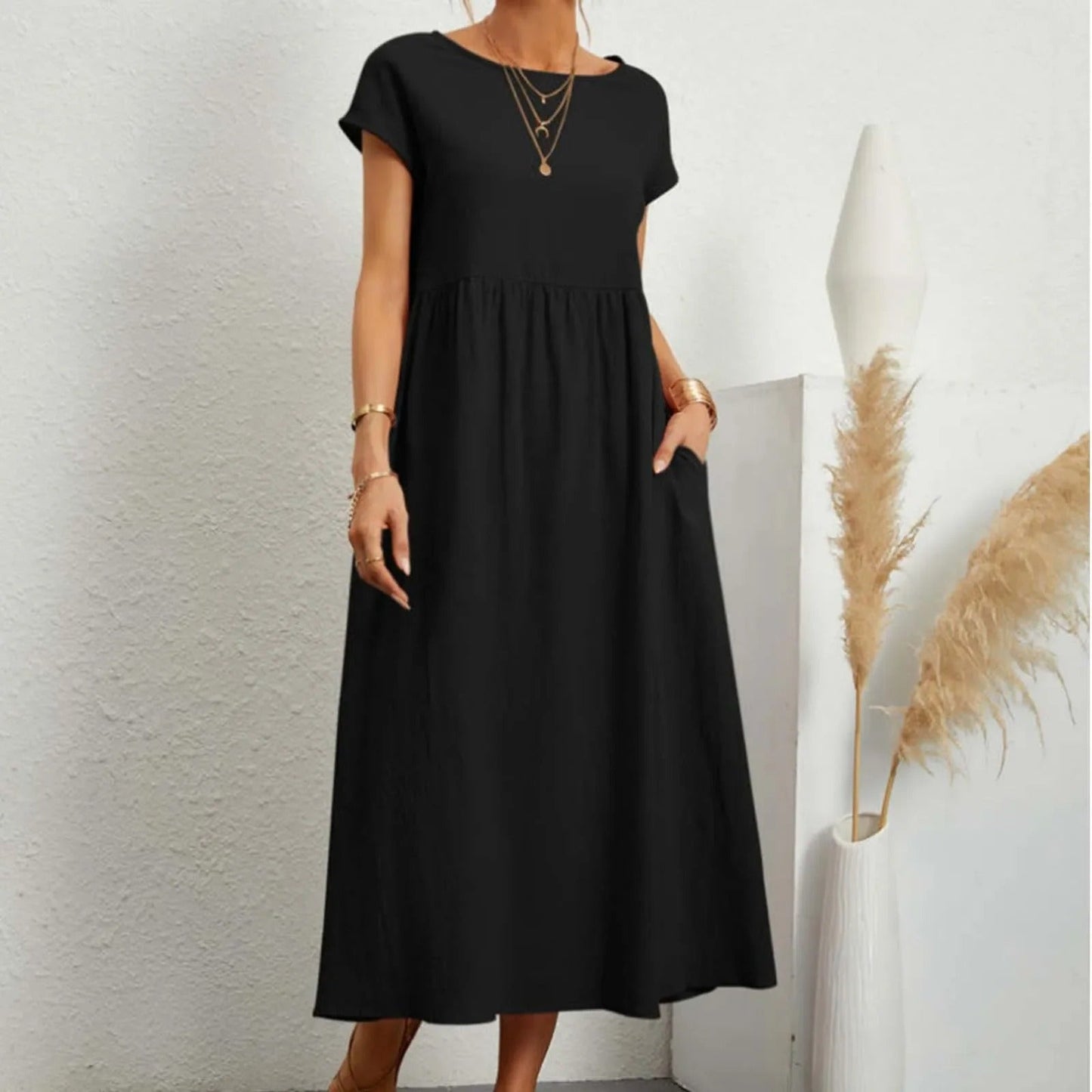 LM | Midi dress with side pocket