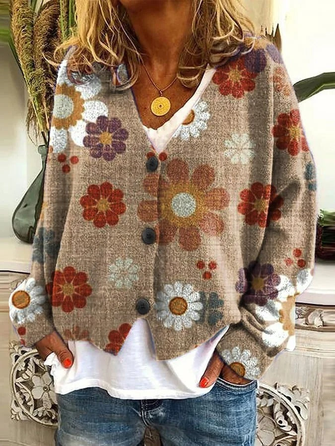 LM | Boho patchwork cardigan with flowers