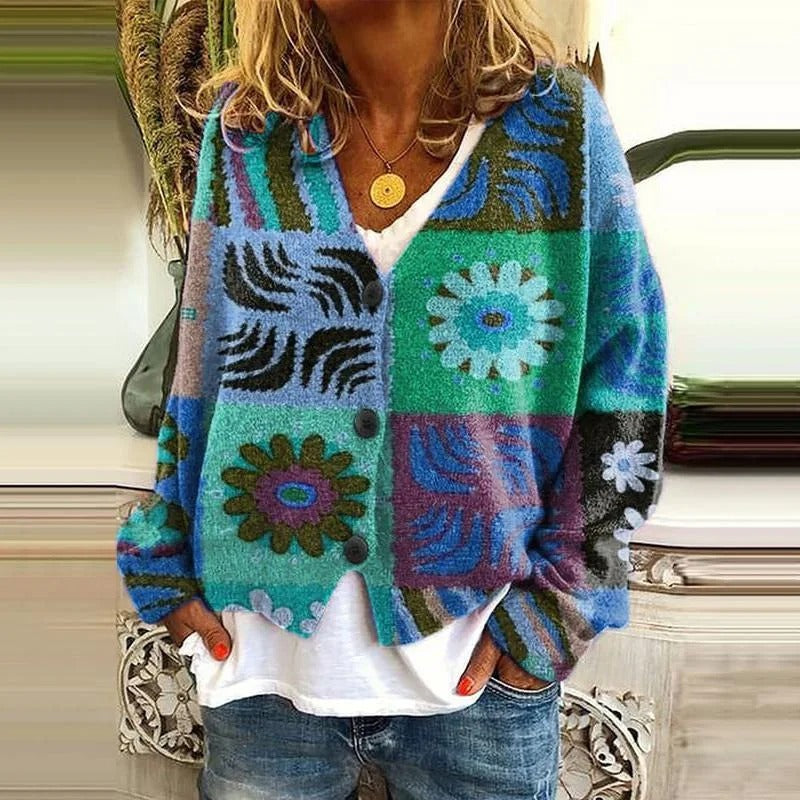LM | Boho patchwork cardigan with flowers