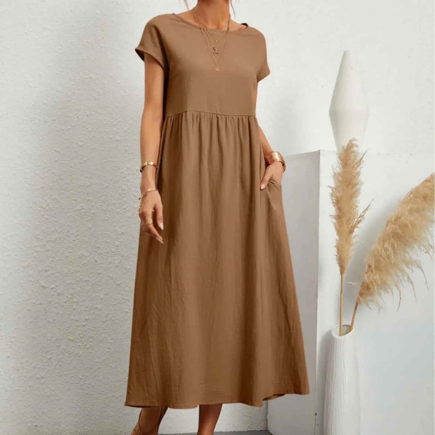 LM | Midi dress with side pocket