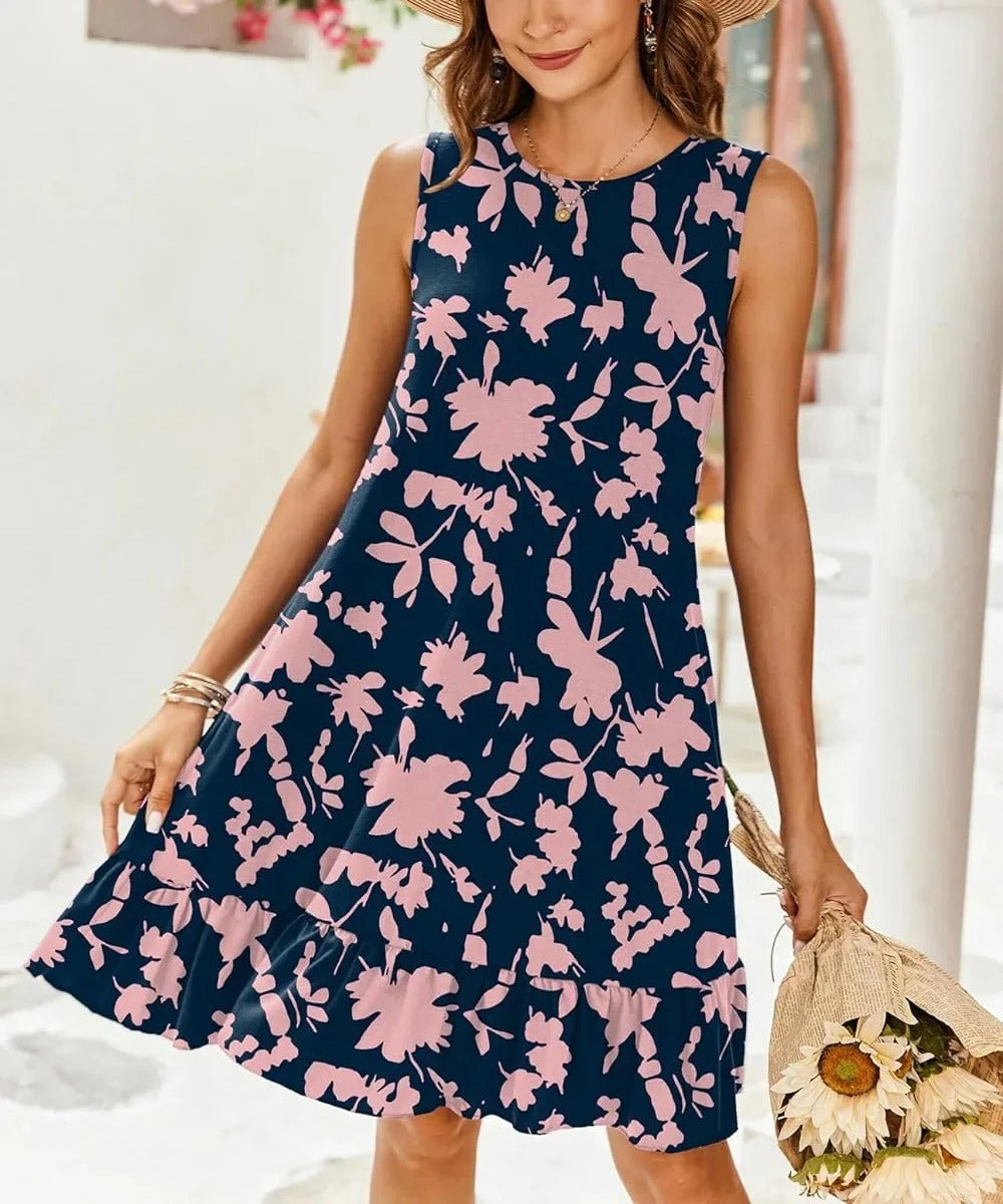 LM | Boho Print Shift Midi Dress