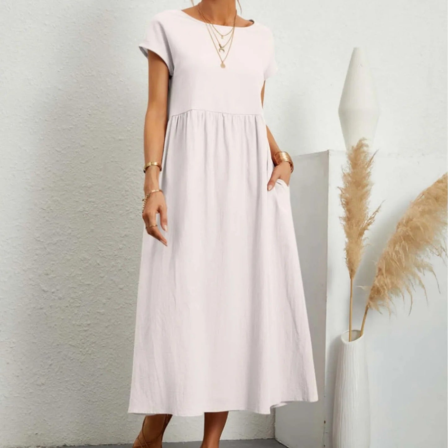 LM | Midi dress with side pocket