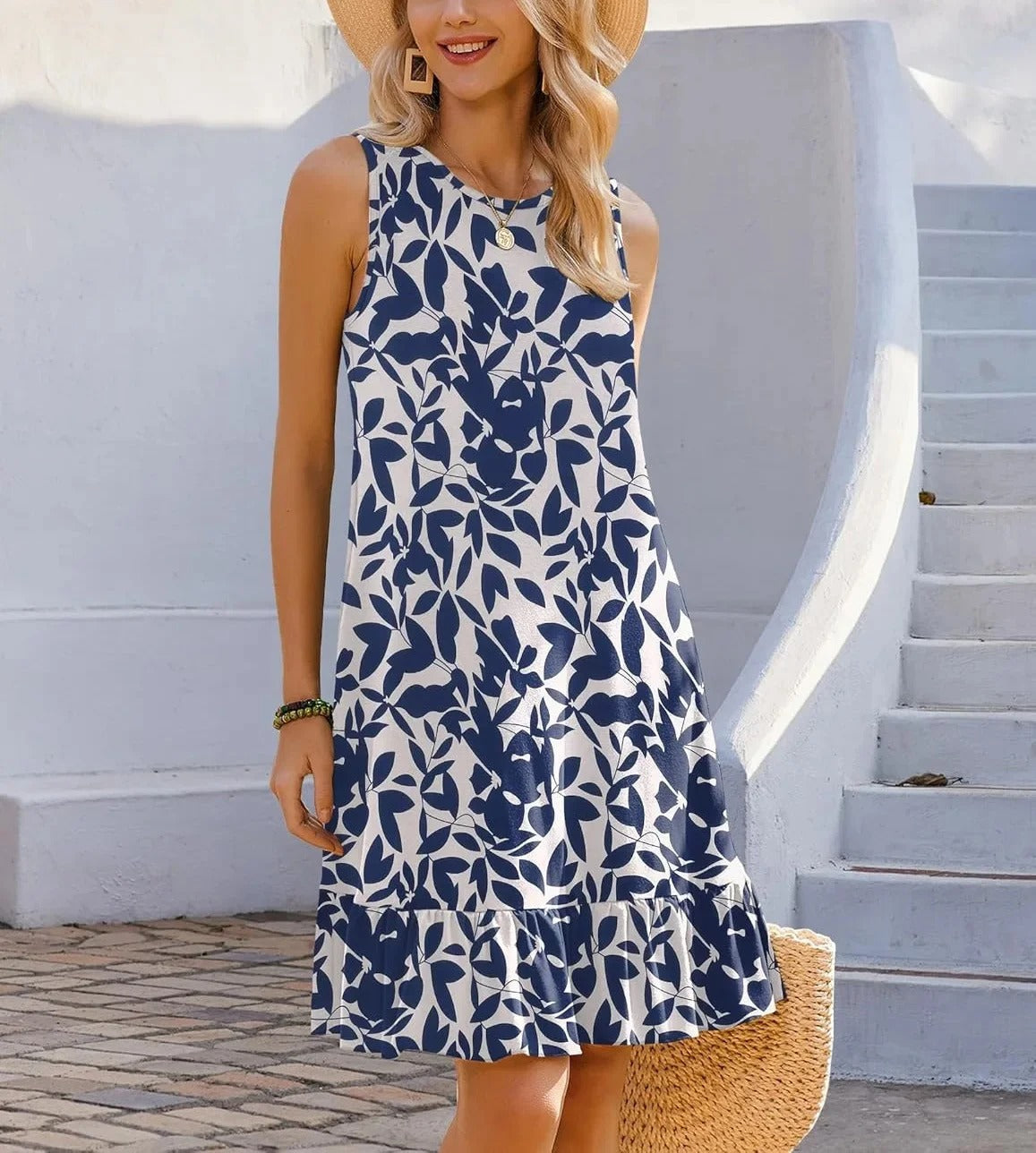 LM | Boho Print Shift Midi Dress